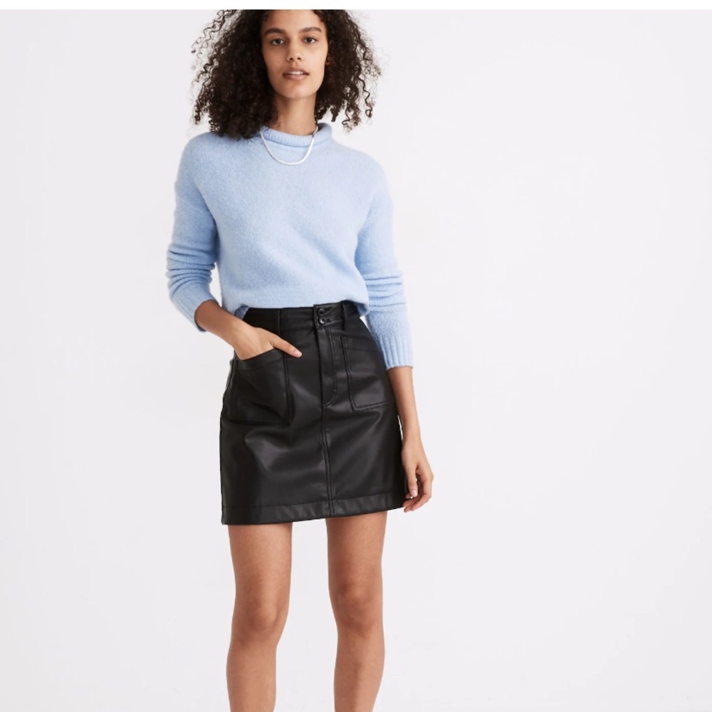 Madewell Vegan Leather A-Line Mini Skirt